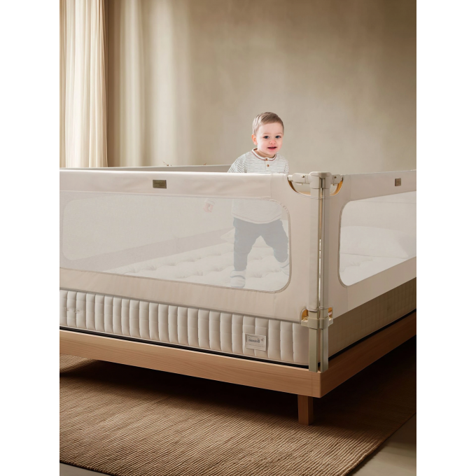 Барьер защитный для кровати AMAROBABY CAVEO бежевый, 200 см. AB26-CAV/03-200