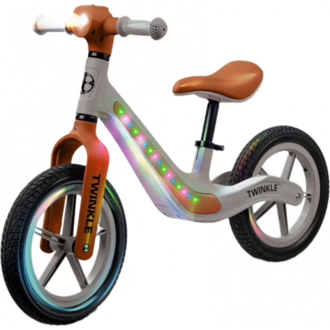 Беговел двухколесный AMAROBABY TWINKLE серый/коричневый AB24-34TWIN/1112