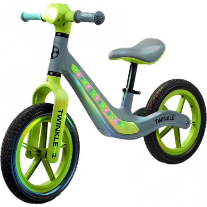 Беговел двухколесный AMAROBABY TWINKLE серый/зеленый AB24-34TWIN/1113
