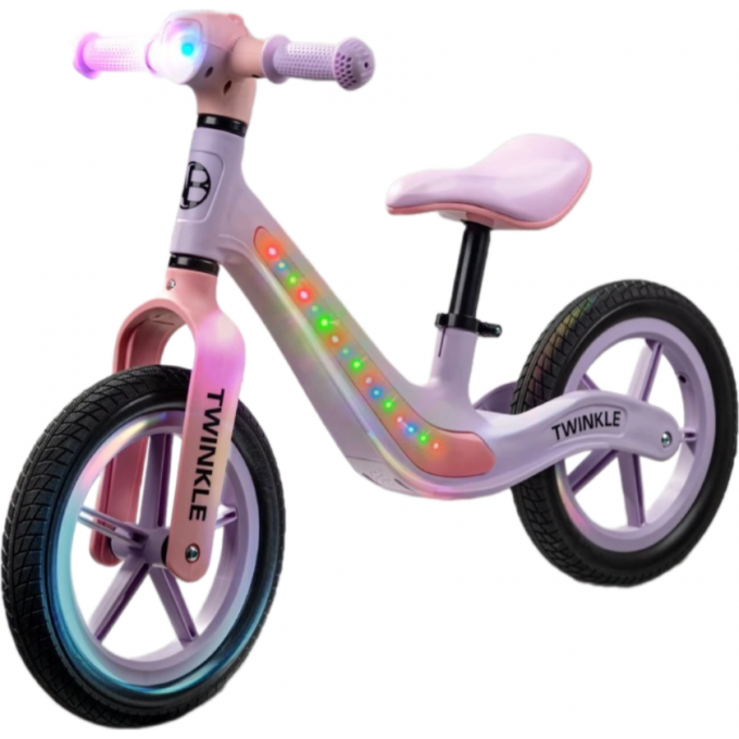 Беговел двухколесный AMAROBABY TWINKLE сиреневый/розовый AB24-34TWIN/1706