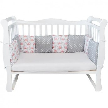 Бортик в кроватку 12 предметов AMAROBABY ПОДАРОЧЕК, серый, бязь