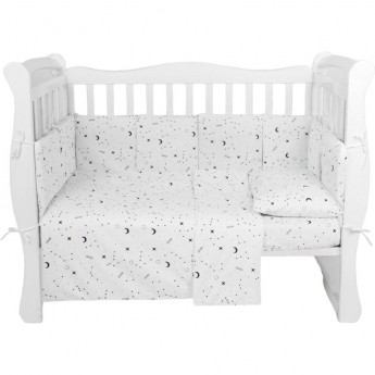Бортик в кроватку 12 предметов AMAROBABY STARS, белый