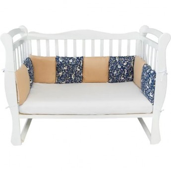 Бортик в кроватку 12 предметов AMAROBABY ЗАЙЧИКИ, синий, бязь