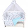 Бортик в кроватку на молнии (4 подушки-бортика) AMAROBABY Ёжики (бязь) AMARO-3104-Ez