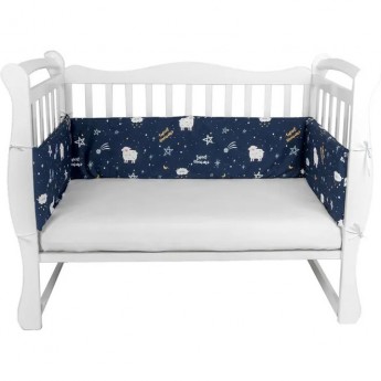 Бортик в кроватку на молнии (4 подушки-бортика) AMAROBABY GALAXY, синий