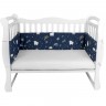 Бортик в кроватку на молнии (4 подушки-бортика) AMAROBABY GALAXY, синий AMARO-3104-Ga