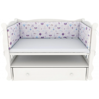 Бортик в кроватку на молнии (4 подушки-бортика) AMAROBABY ИНДЕЙЦЫ, бязь