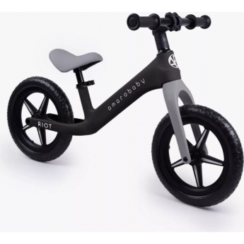 Двухколесный беговел AMAROBABY RIOT, черный/серый
