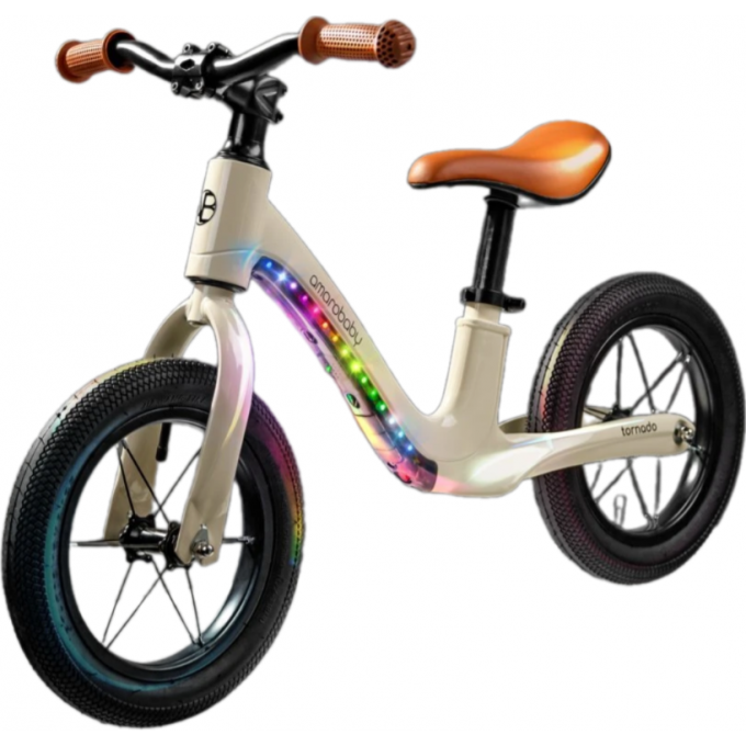 Двухколесный беговел AMAROBABY TORNADO молочный AB24-34NB/33