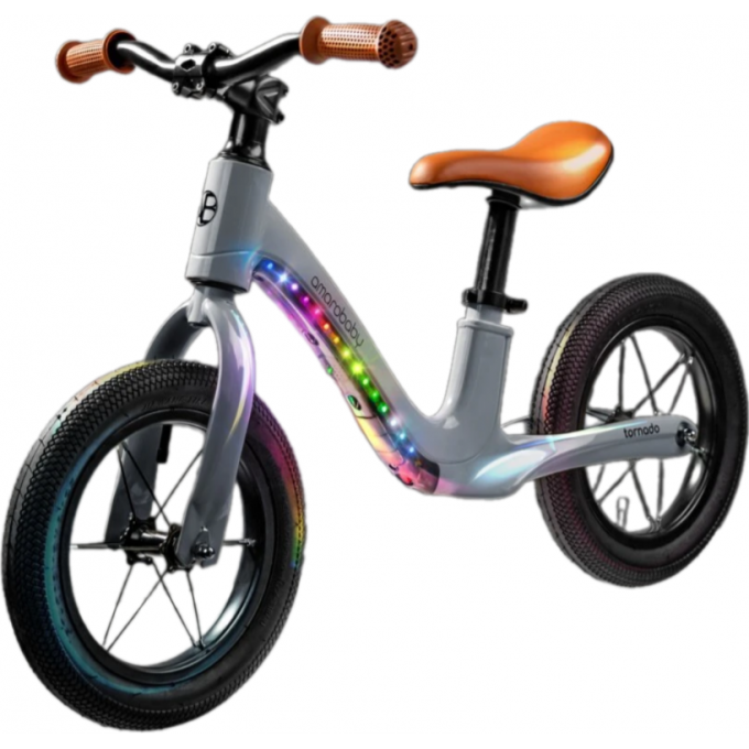 Двухколесный беговел AMAROBABY TORNADO серый AB24-34NB/11