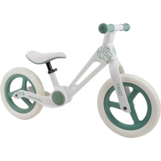 Двухколесный беговел AMAROBABY TWIST белый/зеленый (C) AB23-34TW/0313