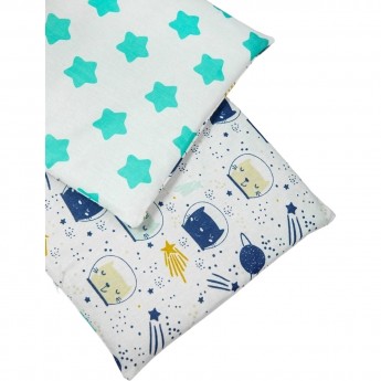 Двухсторонний бортик в кроватку 4 предмета (бортики на молнии) AMAROBABY КОСМОС