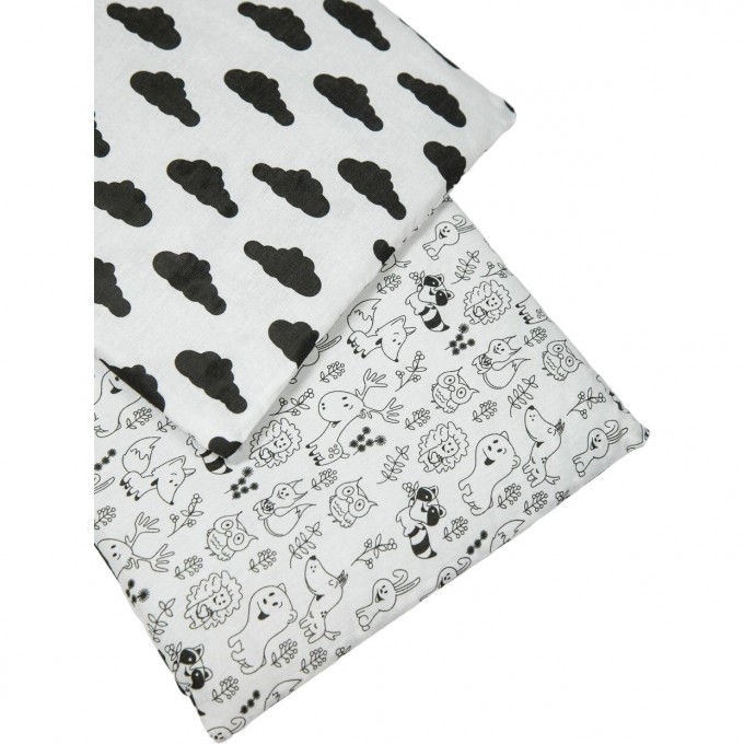 Двухсторонний бортик в кроватку 4 предмета (бортики на молнии) AMAROBABY Лес AMARO-31042-Le