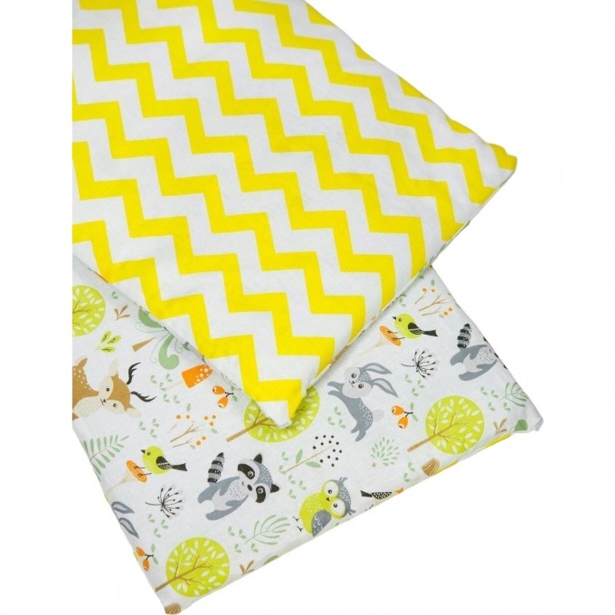 Двухсторонний бортик в кроватку 4 предмета (бортики на молнии) AMAROBABY ЗВЕРЯТА AMARO-31042-Z