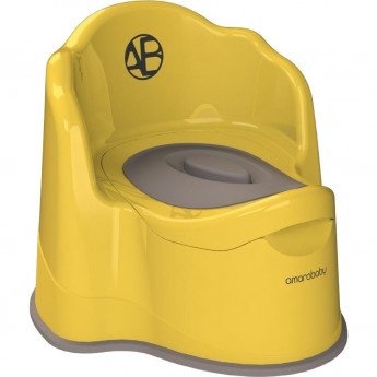 Горшок детский с крышкой AMAROBABY ERGONOMIC, жёлтый