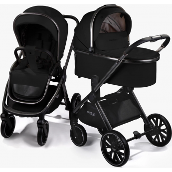 Коляска детская из экокожи 2в1 AMAROBABY MOTUS PREMIUM ECCO черный