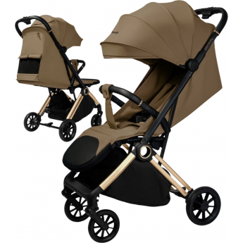 Коляска прогулочная AMAROBABY HANDY, коричневый/золотой