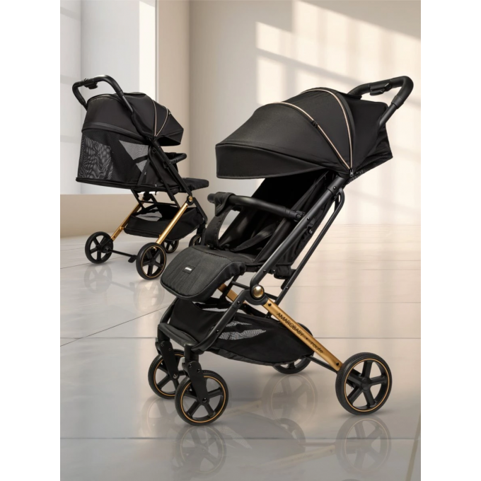 Коляска прогулочная AMAROBABY ROUTE чёрный/золотой AB23-10ROUTE/0929