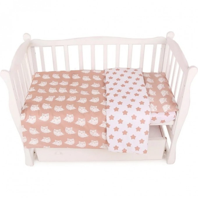 Комплект детского постельного белья AMAROBABY BABY BOOM, 3 предмета, коричневый, бязь KPB-3 PRYANIKI KORICHNEVYII