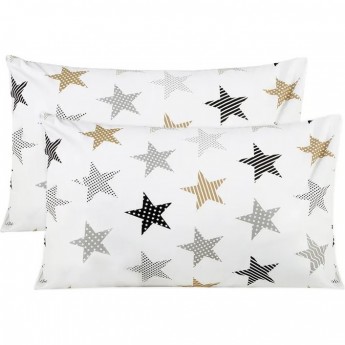 Комплект наволочек AMAROBABY, Звезды пэчворк, 40х60 см, бязь, белый, 2 шт