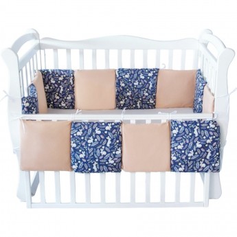 Комплект наволочек на бортики в кроватку AMAROBABY ЗАЙЧИКИ, 12 предметов/12 наволочек, синий, 30х30 см