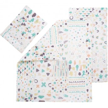 Комплект в коляску AMAROBABY MOMMY STAR АБСТРАКЦИЯ, белый/мультиколор, перкаль