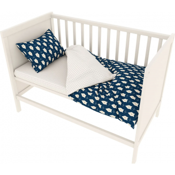 Комплект в кроватку 3 предмета AMAROBABY BABY BOOM БЕЛЫЕ МЕДВЕДИ синий