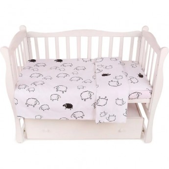 Комплект в кроватку 3 предмета AMAROBABY BABY BOOM (Овечки, поплин)