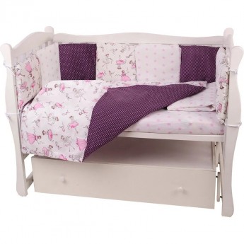 Комплект в кроватку AMAROBABY АМЕЛИ , 15 предметов (3+12 подушек-бортиков), бязь