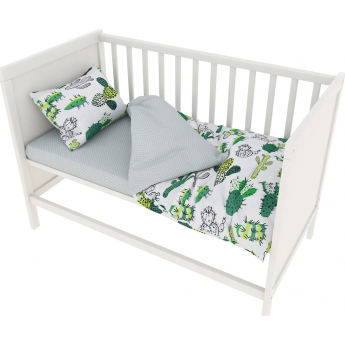 Комплект в кроватку AMAROBABY BABY BOOM КАКТУСЫ, 3 предмета, белый