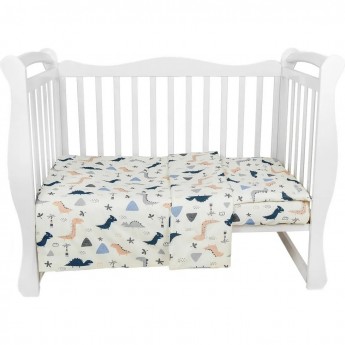 Комплект в кроватку AMAROBABY BABY BOOM LITTLE DINO, 3 предмета, бежевый