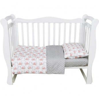 Комплект в кроватку AMAROBABY BABY BOOM ПОДАРОЧЕК, 3 предмета, серый, бязь