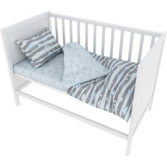 Комплект в кроватку AMAROBABY BABY BOOM, РАДУГА, 3 предмета, серый