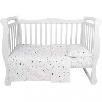 Комплект в кроватку AMAROBABY BABY BOOM STARS, 3 предмета, белый