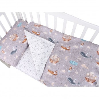 Комплект в кроватку AMAROBABY ПУТЕШЕСТВЕННИКИ, 3 предмета, бязь
