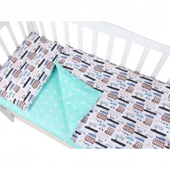 Комплект в кроватку AMAROBABY ТРАССА, 3 предмета, бязь