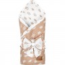 Конверт-одеяло на выписку AMAROBABY HAPPY, КОРОНЫ, коричневый, поплин/бязь AMARO-6003-KK