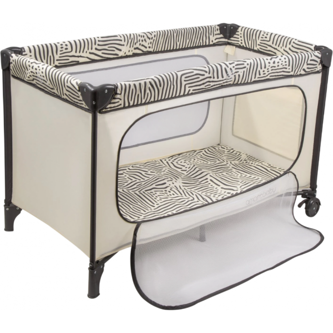 Манеж-кровать AMAROBABY SMART, прямоугольный молочный/графит AMARO-26SM/3310