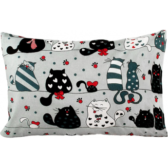 Наволочка AMAROBABY КОТИКИ 40х60 бязь серый