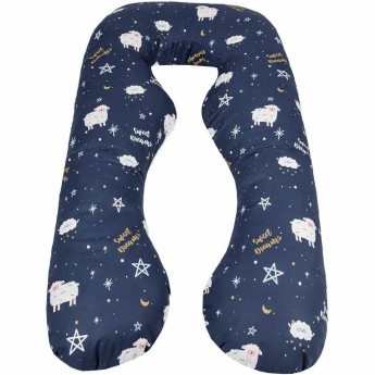 Наволочка к подушке для беременных AMAROBABY GALAXY, анатомическая, синяя, 340х72 см