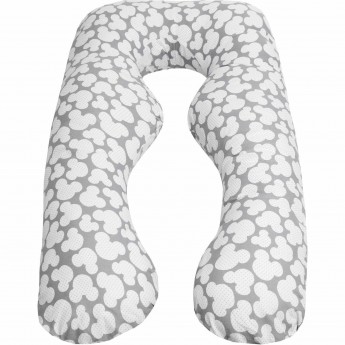 Наволочка к подушке для беременных AMAROBABY МЫШОНОК, анатомическая, серая, 340х72 см