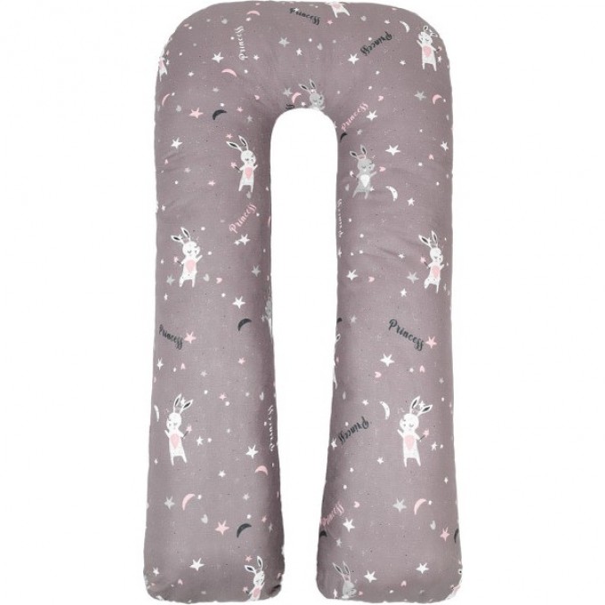 Наволочка к подушке для беременных AMAROBABY PRINCESS U-образная 340х35, серый AMARO-50U-Prin