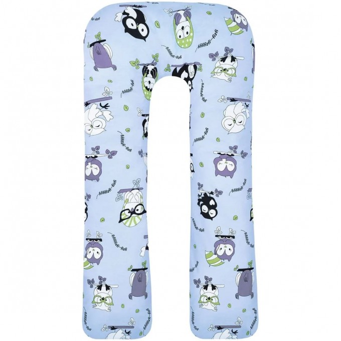 Наволочка к подушке для беременных AMAROBABY U-образная 340х35 Совы AMARO-50U-S1