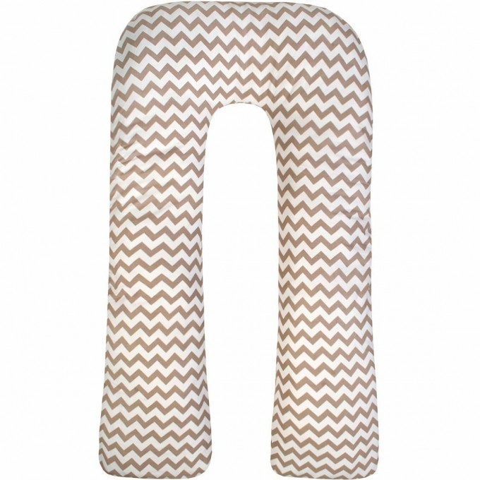 Наволочка к подушке для беременных AMAROBABY, ЗИГЗАГ кофе, U-образная, 340х35 AMARO-50U-ZK