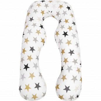 Наволочка к подушке для беременных AMAROBABY ЗВЕЗДЫ ПЭЧВОРК, анатомическая,340х72