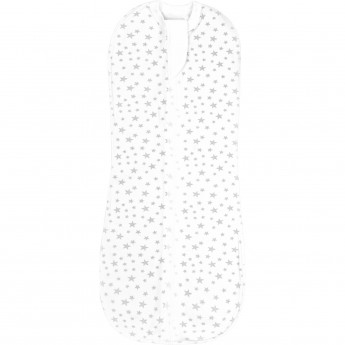 Пеленка (кокон на молнии) AMAROBABY SOFT HUGS ЗВЕЗДЫ, серые, р-р 56-68