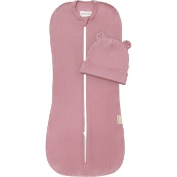 Пеленка-кокон на молнии с шапочкой AMAROBABY FASHION, розовый, р-р 68-74