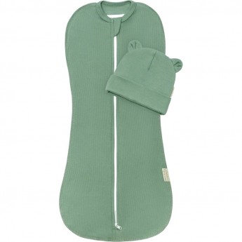 Пеленка-кокон на молнии с шапочкой AMAROBABY FASHION, зеленый, р-р 56-68