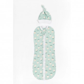 Пеленка (кокон на молнии) с шапочкой AMAROBABY SOFT HUGS, КЛУБНИКА, р-р 56-58