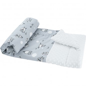 Плед AMAROBABY EXCLUSIVE SOFT COLLECTION 101 БАРАШЕК, хлопок/minky, 95х85см